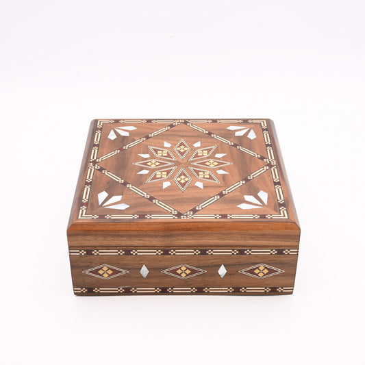 アブアベドの寄木箱　正方形大・約20cm