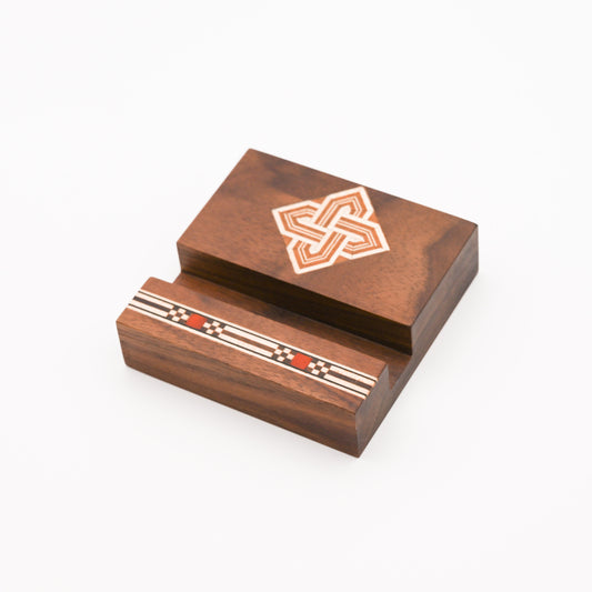 寄木スマホスタンド